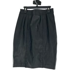 G-III Leather Skirt Women's Size 7/8 Vintage Lined Snaps Straight Pencil Casual